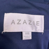 Azazie Womens Navy Midi Dress Stylish Fit & Flare 3/4 Sleeves  Sz- A16