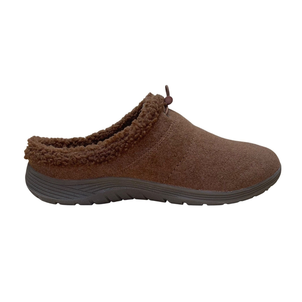 Easy Spirit Women’s Brown Faux Fur Lined Mule Slippers Size 11M