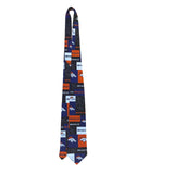 NFL Team Apparel Mens Orange/Blue Polyester Denver Broncos Tie Handmade Logo Des