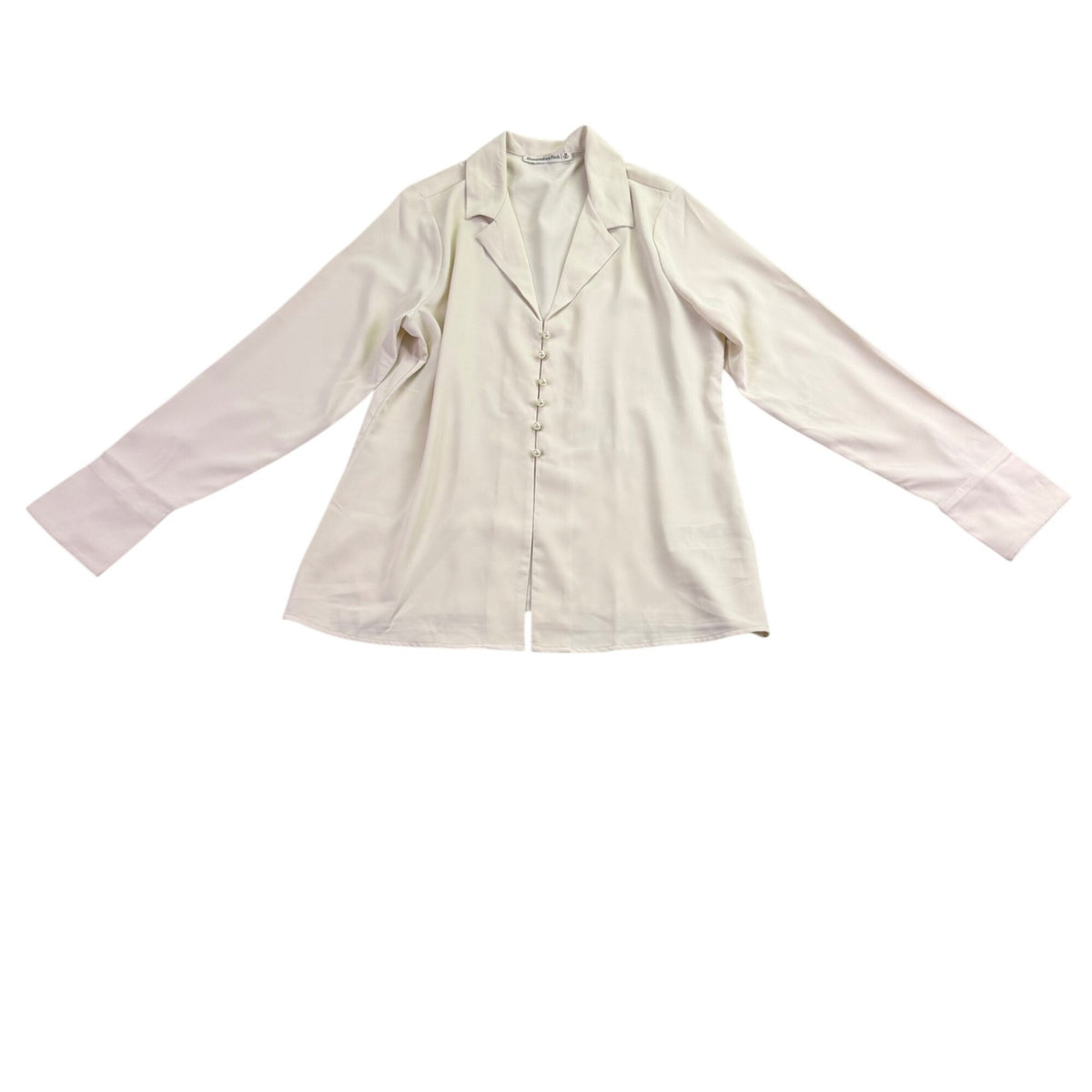 Abercrombie & Fitch Women’s Ivory Button-Up Blouse Long Sleeve  Size M 