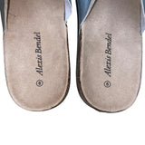 Alexis Bendel Women’s Silver Double-Buckle Cork Sole Kylie Slip-On Sandal Size 9