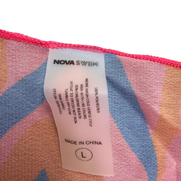 Fashion Nova Womens Multicolor Swimsuit & Headscarf Set Sz Large