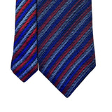 XMI Platinum Mens Red & Blue Silk Handmade Tie Imported From England