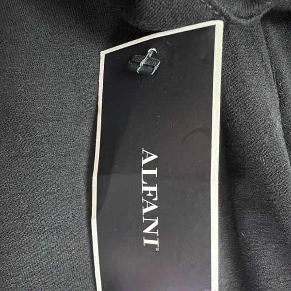 Alfani Women’s Black Pleated Scoop Neck Top Wit 3/4 Sleeves Size L