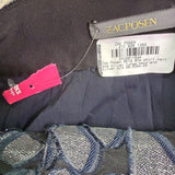 Zac Posen Womens Navy & Silver Metallic A-Line Skirt Size S