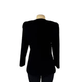 Ann Hobbs For Cattiva Womens Black Acetate Rayon Velvet Zip Jacket Size S