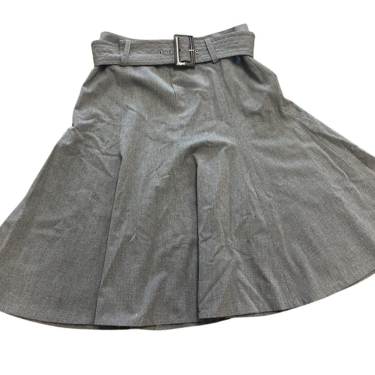 Grace Elements Women's Gray A-Line Midi Skirt With Belt Sz 6