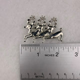 Silver Tone Reindeer Brooch Pin Design Lapel Christmas Jewelry Decorative