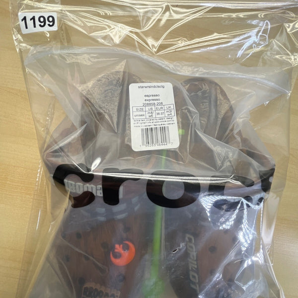 Crocs x Star Wars Brown Chewbacca Jibbitz Fuzzy Lined Clogs Size W6/M4 - New