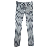 Tory Burch Women's White Blue Striped Marleen Stretchable Jeans Sz 26