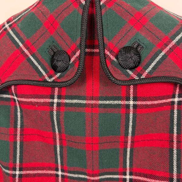 Pendleton Womens Red Green Wool Plaid Jacket 3/4 Sleeve Button Front Size S