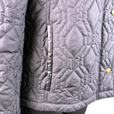 Lands End Womens Black Quilted Jacket Polyester Snap Closure Puffer Coat Size L