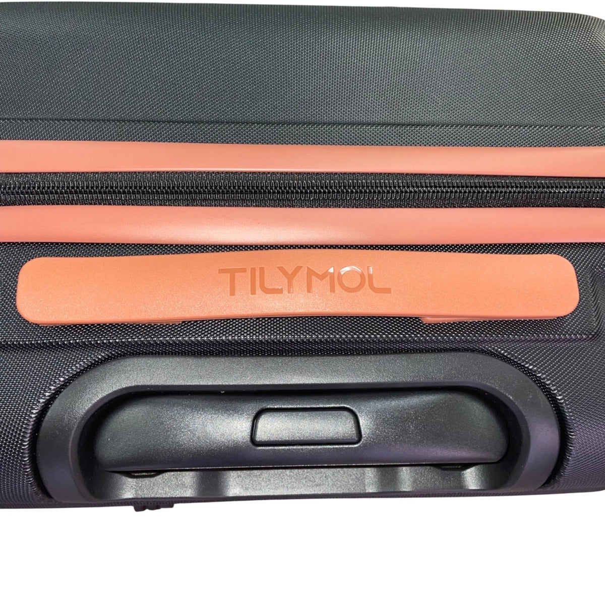 Tilymol Black & Orange Telescopic Handle TSA Lock Hard-Shell Spinner Luggage