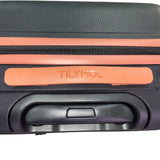 Tilymol Black & Orange Telescopic Handle TSA Lock Hard-Shell Spinner Luggage