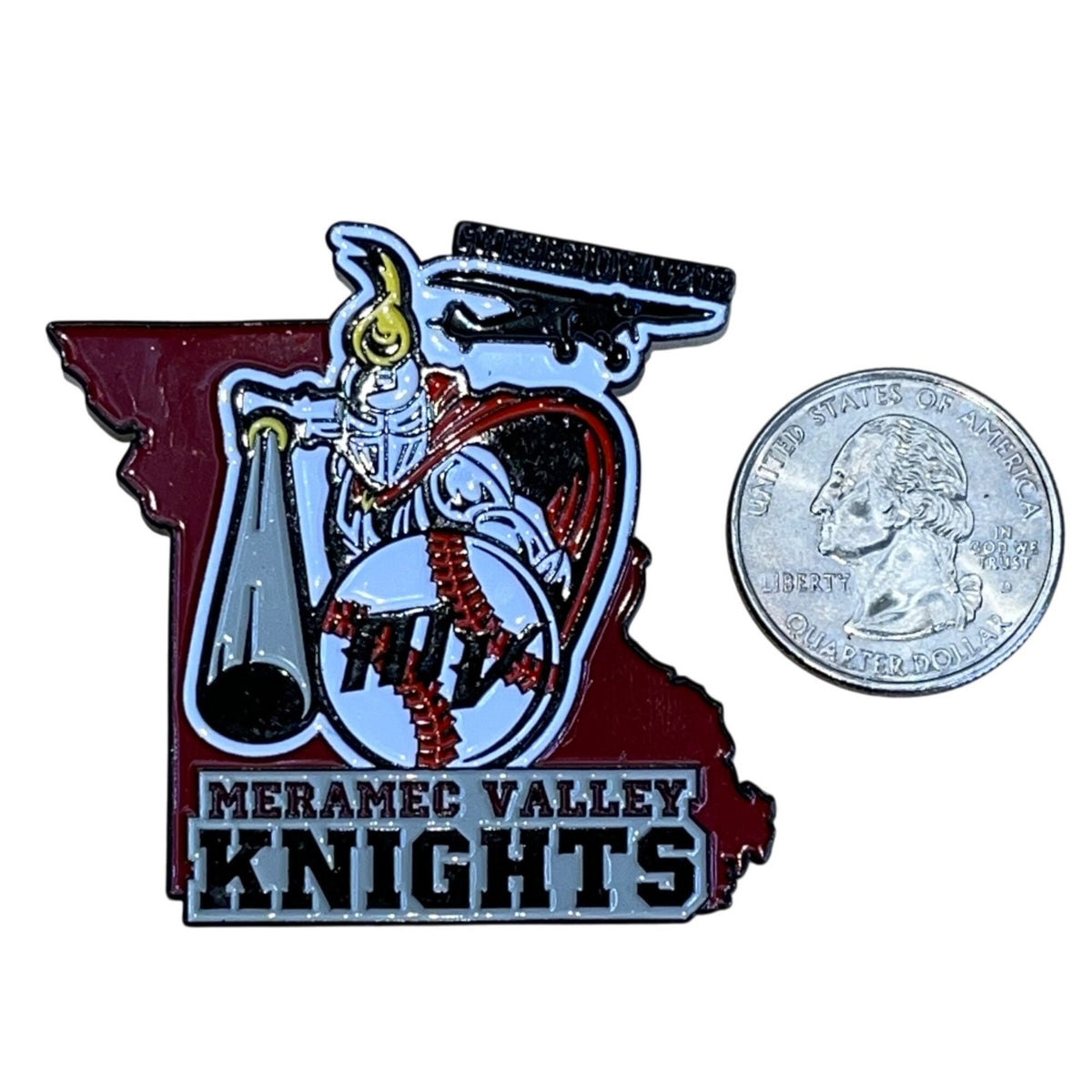 Meramec Valley Knights Baseball Team Lapel Pin With Dual Clutches