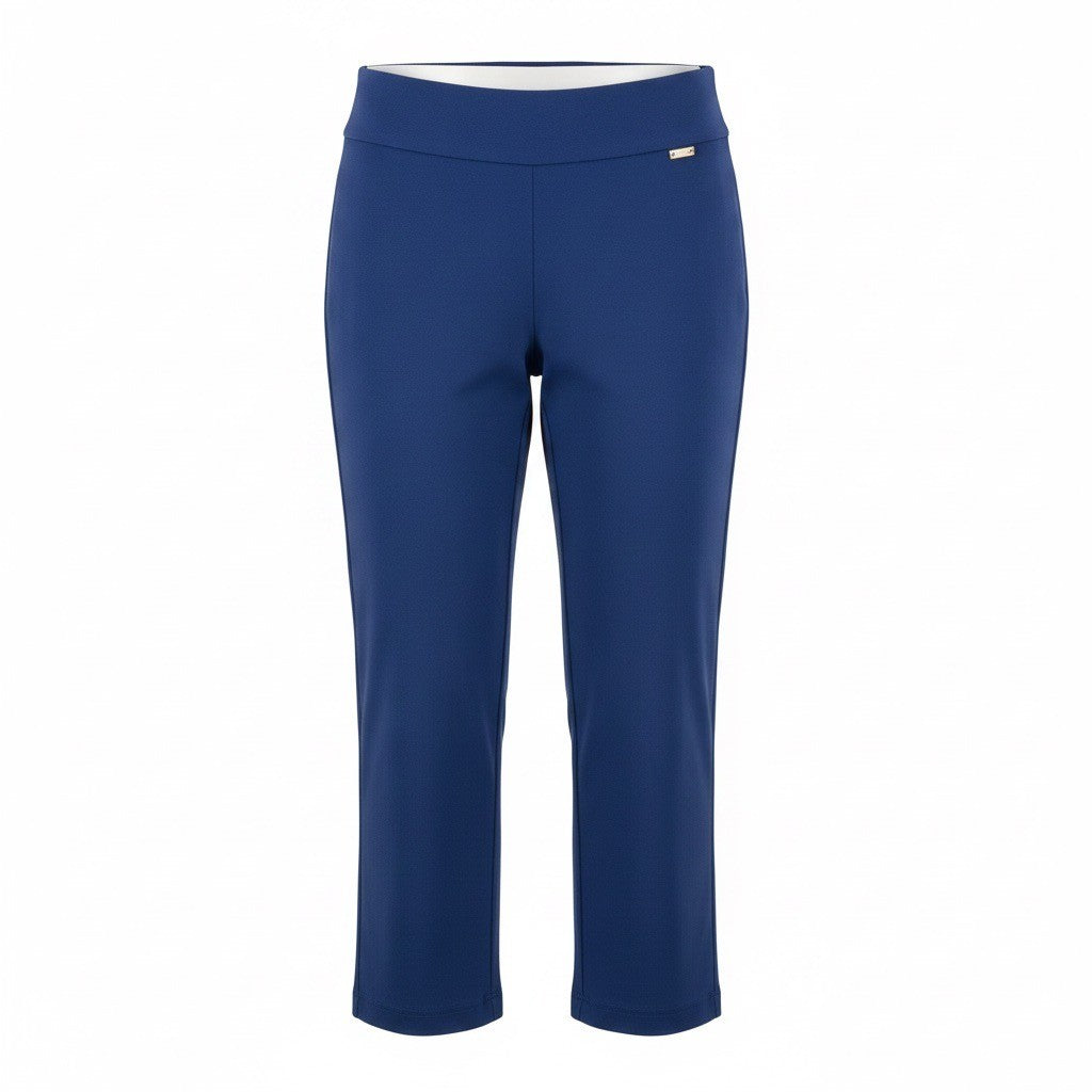 I.N.C. Womens Navy Cropped Pull-On Capri Pants With Tummy Control Size 14