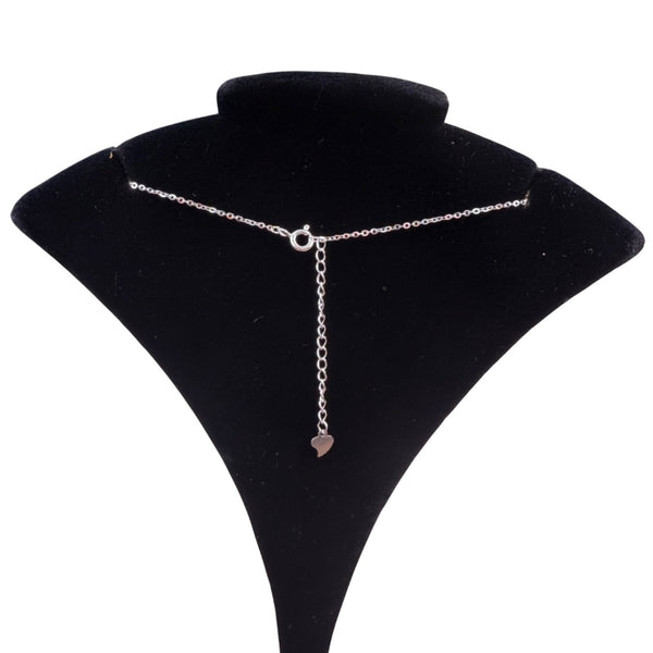 925 Sterling Silver Womens Interlocking Squares Pendant Necklace Adjustable