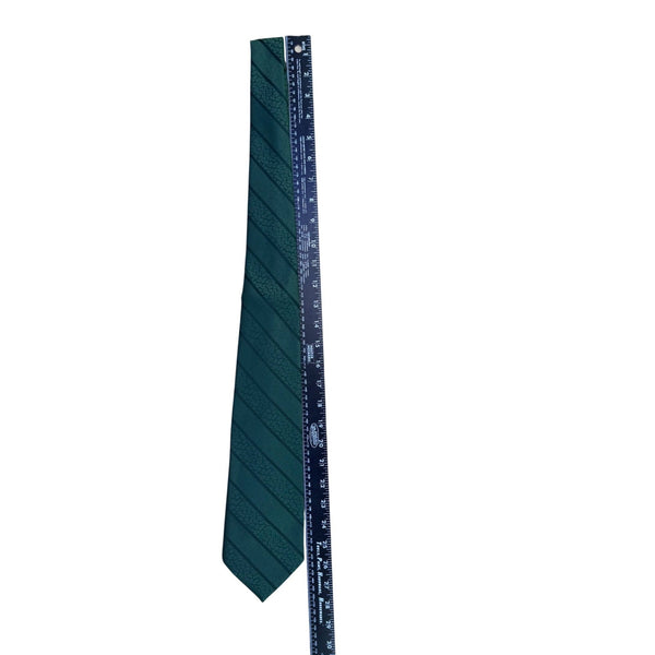 Golden Creation Mens Green Necktie Textured Striped Design 