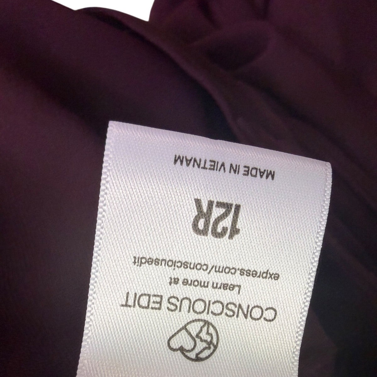 Express Womens Burgundy Wide-Leg Pants Recycled Polyester Blend Size M