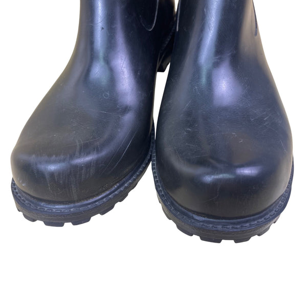 Nine West Women’s Black Rubber Tall Logo Detail Ydoll Rain Boots Size 9M