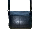 Coach Women’s Black Pebbled Leather Adjustable Strap Silver-Tone Crossbody Bag