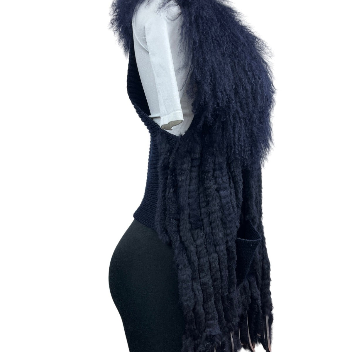 Moma Women’s Navy Blue Sweater with Outer Pockets Wool - One Size