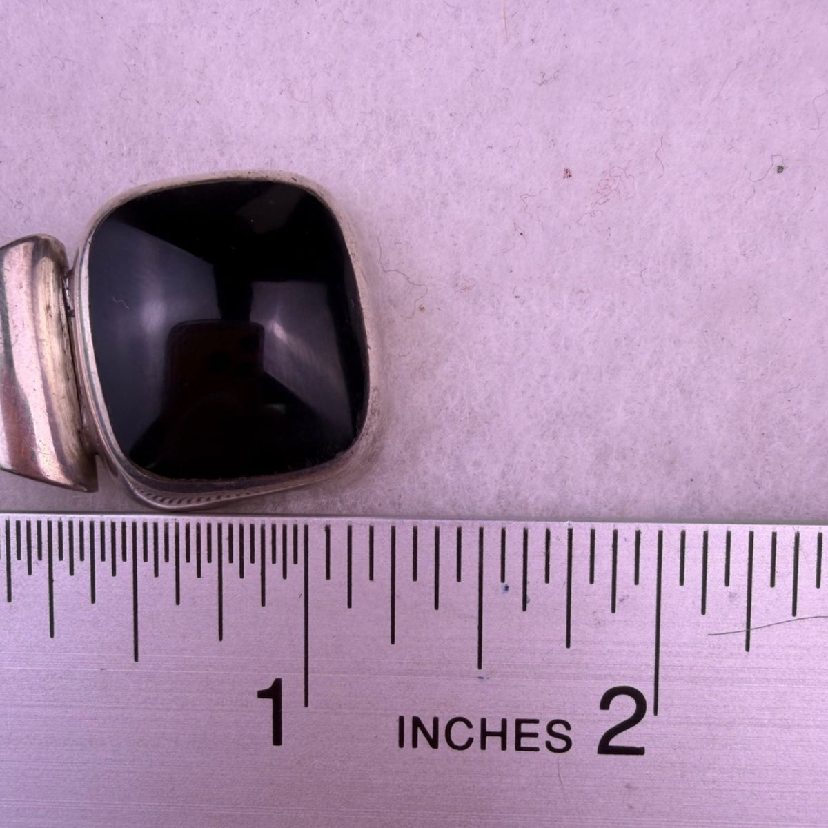 Sterling Silver & Onyx Vintage Pendant Marked Mexico Black Stone Jewelry