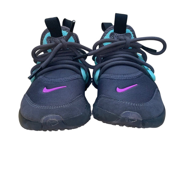 Nike Kids Gray Mesh Lace Up Pink Swoosh Athletic Presto Shoes Size 11C