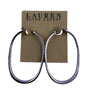 Lauren Ralph Lauren Womens Silver Tone Hoop Earrings Modern Style Gift