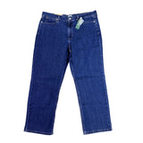 L.L. Bean Womens Dark Blue Cotton Blend Favorite Fit Straight Leg Jeans Size 18P