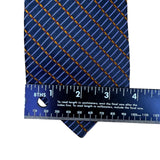 Ike Behar Mens Navy Silk Tie Geometric Plaid Design 59