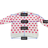 Cece Womens White & Pink Heart Pattern Pullover Sweater Size L