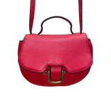 J.Crew Women’s Red Leather With Adjustable Crossbody Strap Saddle Bag