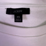 J.Crew Womens White Cotton Crewneck Pullover Sweatshirt Size XS
