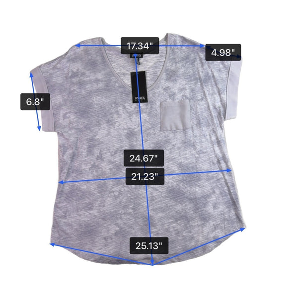 Jones New York Womens Light Gray Casual Pocket Tee Size L