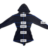 Nia Womens Black Hooded Romper With Elastic Waist & Long Sleeves Size S