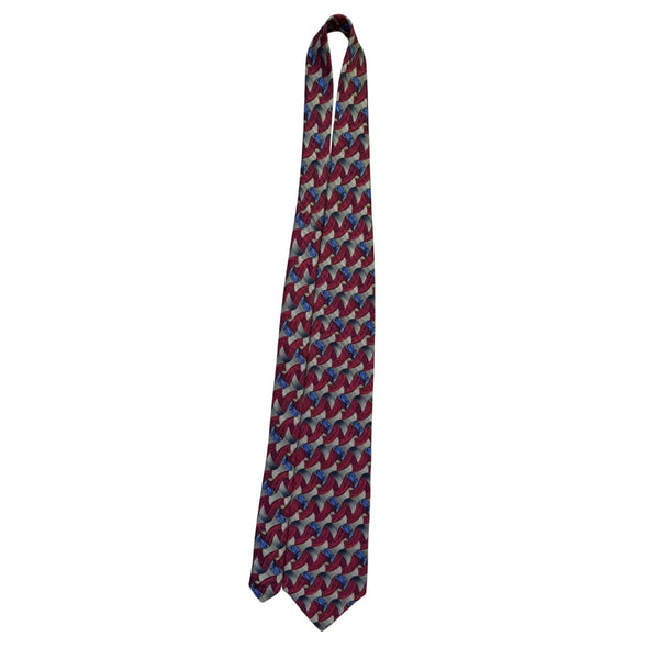Robert Talbott Studio Mens Silk Necktie Red & Gold Abstract Multi-Color Pattern