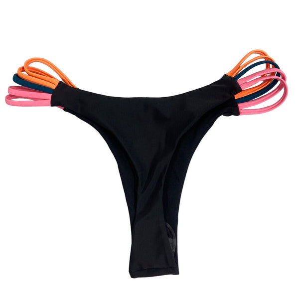 Women’s Black and Tricolor Bikini 2 Piece Set Sz L - NWOT