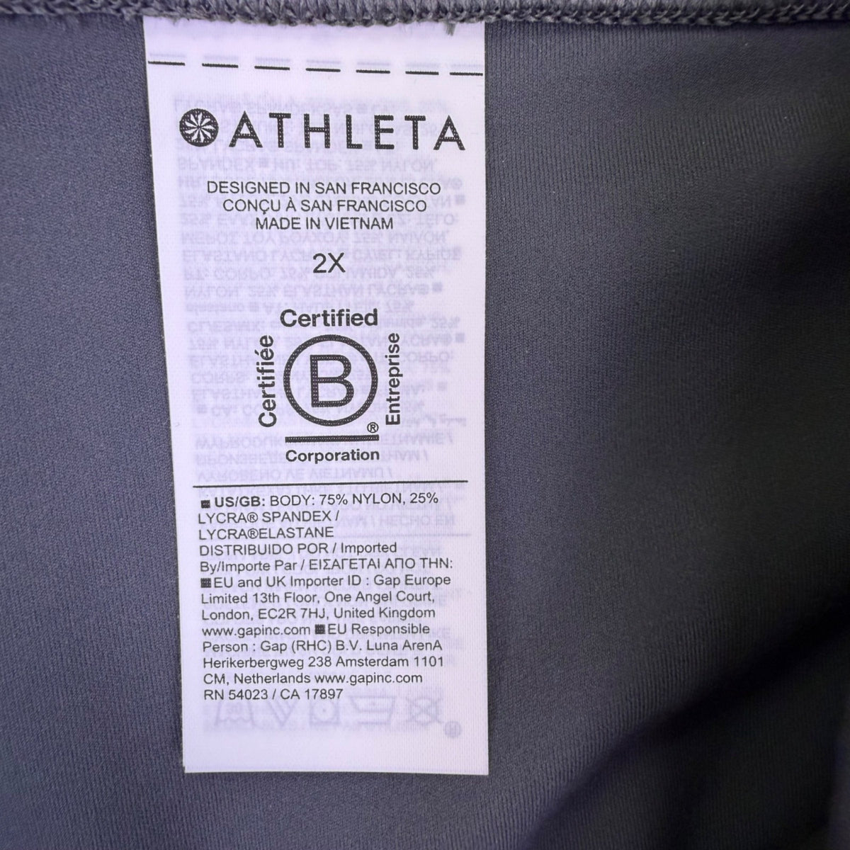 Athleta Womens Gray Elation Straight Leg Pants Activewear & Yoga Size 2X