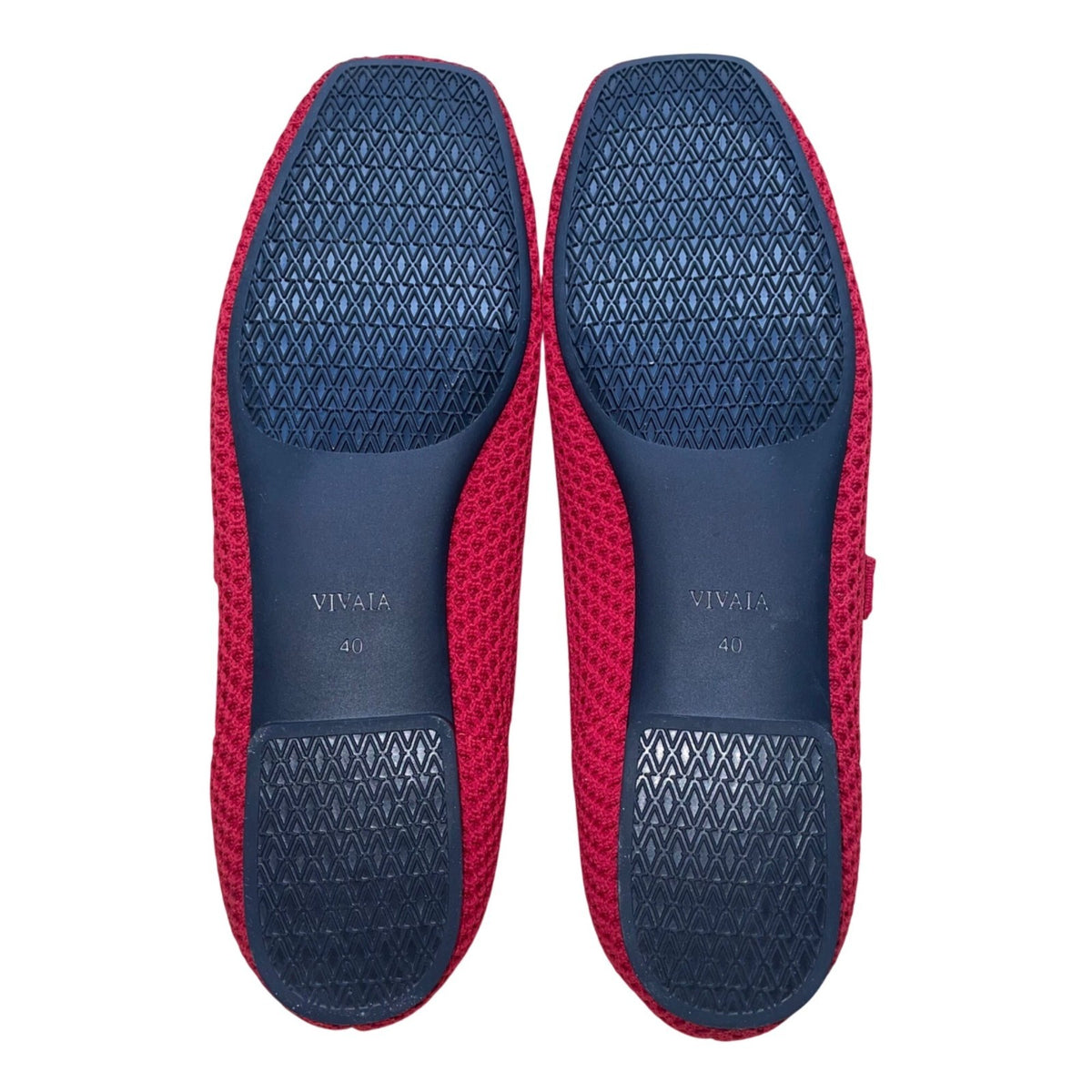 Vivaia Women Red Knitted Fabric Mary Jane Flats Size US9
