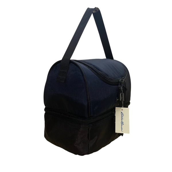 Eddie Bauer Navy & Black Lunch Bucket Bag Insulated Zipper Compartments One Size