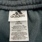 Adidas Youth Black Polyester Track Pants With White Stripes Sz L/G (14/16)