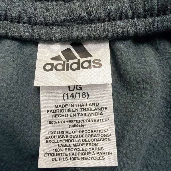 Adidas Youth Black Polyester Track Pants With White Stripes Sz L/G (14/16)