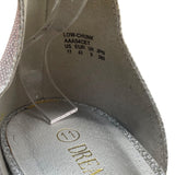 Dream Pairs Womens Silver Glitter Synthetic Low Chunk Heel Sandals Size 11
