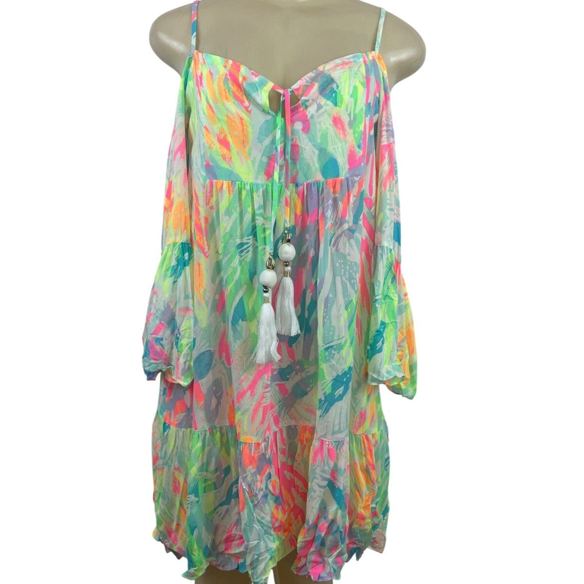 Lilly Pulitzer Women’z Colorful Boho Off-Shoulder Dress Size S - New