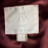 Rebecca Taylor Womens Brown Faux Fur Coat With Satin Lining Winter Luxury Size 4