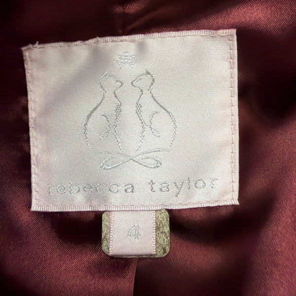 Rebecca Taylor Womens Brown Faux Fur Coat With Satin Lining Winter Luxury Size 4