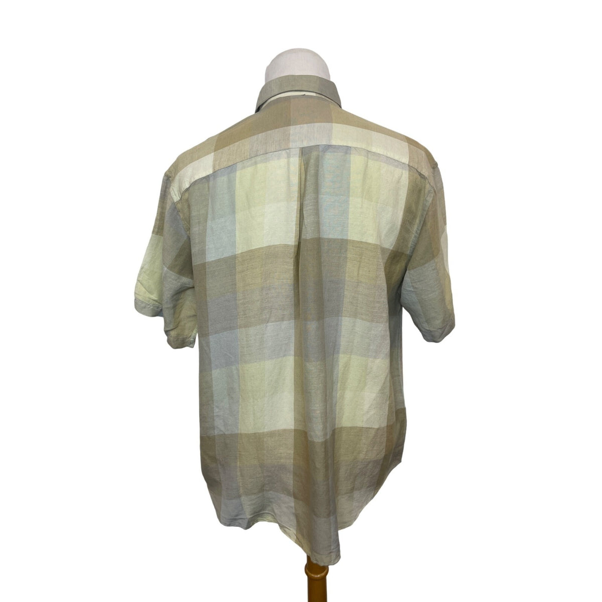 Van Heusen Men's Multicolored Square Pattern Short Sleeve Button Up Shirt Sz- XL