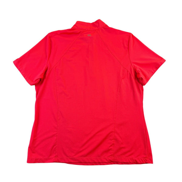 Tail Womens Red Polyester/Spandex Short Sleeve Half-Zip Performance Polo Shirt X
