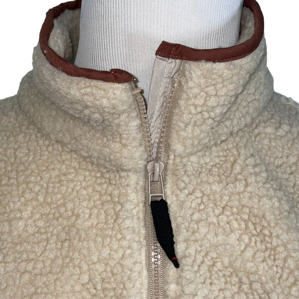 NWT BDG Fluffy  Sipper Casual Light Brown Men's Full Zip Polyester Jacket Size L